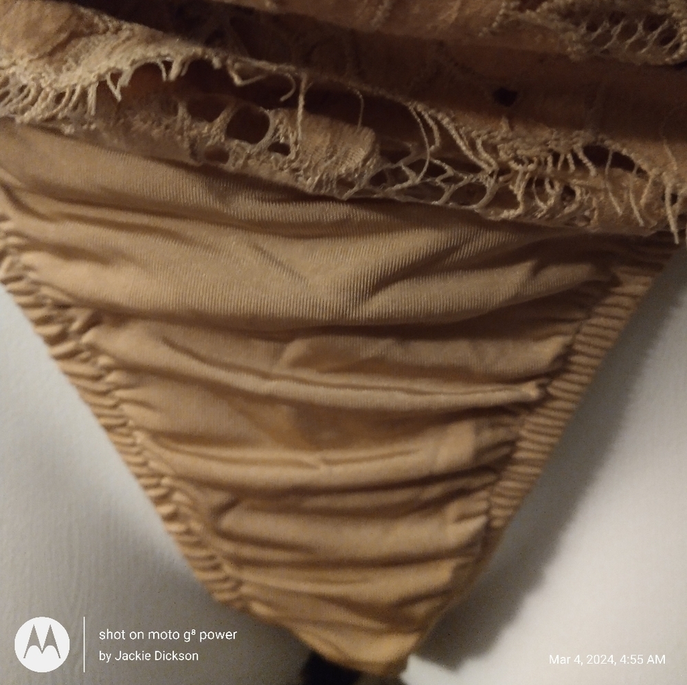 THE BOUTIQUE X little nude multi-wear lace dress with bodysuit bottoms wrap ties - Picture 3 of 16